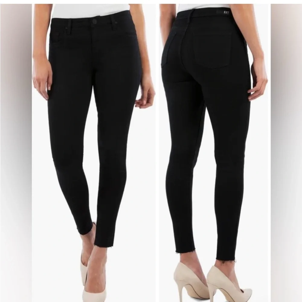 KUT From The Cloth Donna High Rise‎ Ankle Skinny black Sz 4